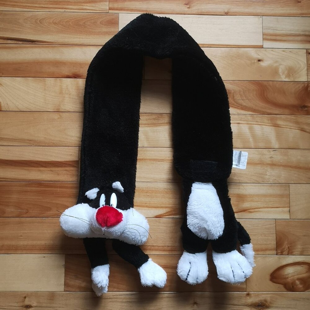 RARE Vintage 90s Looney Tunes Sylvester the Cat Scarf
